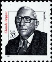 Scott 3426<br />33c Claude Pepper<br />Pane Single<br /><span class=quot;smallerquot;>(reference or stock image)</span>