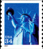 Scott 3476<br />34c Statue of Liberty - 2001 Date (Coil)<br />Coil Single<br /><span class=quot;smallerquot;>(reference or stock image)</span>