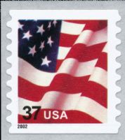 Scott 3633<br />37c Flag - 2002 Date (Coil)<br />Coil Single<br /><span class=quot;smallerquot;>(reference or stock image)</span>