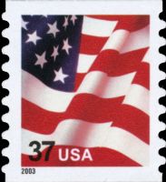 Scott 3633A<br />37c Flag - 2003 Date (Coil)<br />Coil Single<br /><span class=quot;smallerquot;>(reference or stock image)</span>