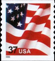Scott 3633B<br />37c Flag - 2005 Date (Coil)<br />Coil Single<br /><span class=quot;smallerquot;>(reference or stock image)</span>