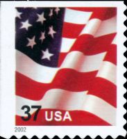 Scott 3636<br />37c Flag - 2002 Date (VB / DSB)<br />Booklet/Double-Sided Booklet Pane Single<br /><span class=quot;smallerquot;>(reference or stock image)</span>