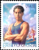 Scott 3660<br />37c Duke Kahanamoku <br />Pane Single<br /><span class=quot;smallerquot;>(reference or stock image)</span>