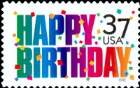 Scott 3695<br />37c Happy Birthday - 2002 Date<br />Pane Single<br /><span class=quot;smallerquot;>(reference or stock image)</span>