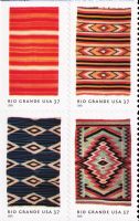 Scott 3926-3929<br />37c Rio Grande Blankets (DSB)<br />Double-Sided Booklet Block of 4 #3929a (4 designs)<br /><span class=quot;smallerquot;>(reference or stock image)</span>