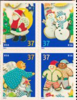 Scott 3953-3956<br />37c Holiday Cookies (DSB)<br />Double-Sided Booklet Block of 4 #3956a (4 designs)<br /><span class=quot;smallerquot;>(reference or stock image)</span>