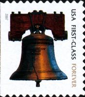 Scott 4127<br />Forever Liberty Bell - Medium microprint - 2007 Date (DSB)<br />Double-Sided Booklet Pane Single<br /><span class=quot;smallerquot;>(reference or stock image)</span>