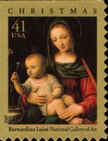Scott 4206<br />41c Madonna of the Carnation by Luini (DSB)<br />Double-Sided Booklet Pane Single<br /><span class=quot;smallerquot;>(reference or stock image)</span>