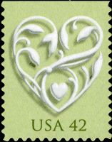 Scott 4271<br />42c Hearts (CB)<br />Convertible Booklet Single<br /><span class=quot;smallerquot;>(reference or stock image)</span>