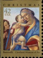 Scott 4359<br />42c Virgin and Child with the Young John the Baptist by Sandro Botticelli (DSB)<br />Double-Sided Booklet Pane Single<br /><span class=quot;smallerquot;>(reference or stock image)</span>