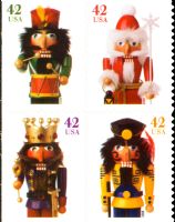 Scott 4360-4363<br />42c Nutcrackers (DSB)<br />Double-Sided Booklet Block of 4 #4363a (4 designs)<br /><span class=quot;smallerquot;>(reference or stock image)</span>