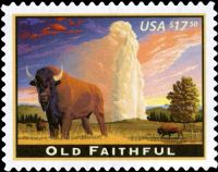 Scott 4379<br />$17.50 Express Mail: Old Faithful<br />Pane Single<br /><span class=quot;smallerquot;>(reference or stock image)</span>