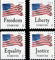 Scott 4709av<br />Forever Four Flags<br />Automated Teller Machine Set of 4 Singles #4706-4709 (4 designs)<br /><span class=quot;smallerquot;>(reference or stock image)</span>