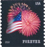 Scott 4868<br />Forever Star-Spangled Banner - microprint in Fireworks Above Flagpole (Coil)<br />Coil Single<br /><span class=quot;smallerquot;>(reference or stock image)</span>