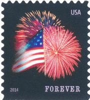 Scott 4870<br />Forever Star-Spangled Banner - microprint in Fireworks Above Flagpole (DSB)<br />Double-Sided Booklet Pane Single<br /><span class=quot;smallerquot;>(reference or stock image)</span>