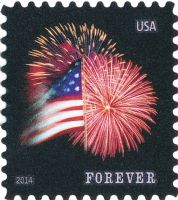 Scott 4871<br />Forever Star-Spangled Banner - microprint in Fireworks Above Flagpole (ATM)<br />Automated Teller Machine Pane Single<br /><span class=quot;smallerquot;>(reference or stock image)</span>