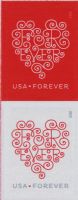 Scott 4956b<br />Forever Love: Hearts<br />Vertical Pane Pair #4955-4956 (2 Designs)<br /><span class=quot;smallerquot;>(reference or stock image)</span>