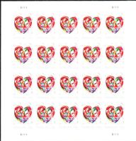 Scott 5036a<br />Forever Quilled Paper Heart<br />Pane of 20 #5042-5051 (10 designs)<br /><span class=quot;smallerquot;>(reference or stock image)</span>
