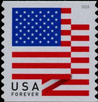 Scott 5261<br />Forever U.S. Flag (Coil)<br />Microprint Right of Flag Fold on Fifth White Stripe; Coil Single<br /><span class=quot;smallerquot;>(reference or stock image)</span>