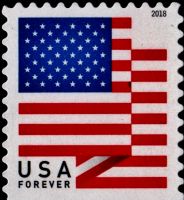 Scott 5262<br />Forever U.S. Flag (DSB)<br />Microprint Left of Flag Fold on Red White Strip; Double-Sided Booklet Pane Single<br /><span class=quot;smallerquot;>(reference or stock image)</span>