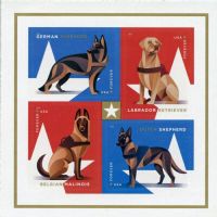 Scott 5405-5408; 5408a<br />Forever Military Working Dogs (DSB)<br />Double-Sided Booklet Block of 4 #5405-5408 (4 designs)<br /><span class=quot;smallerquot;>(reference or stock image)</span>