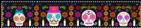 Scott 5640-5643; 5643a<br />Forever Day of The Dead<br />Pane Horizontal Strip of 4 #5640-5643 (4 designs)<br /><span class=quot;smallerquot;>(reference or stock image)</span>