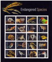 Scott 5799<br />Forever Endangered Species<br />Pane of 20 #5799a-5799t (20 designs)<br /><span class=quot;smallerquot;>(reference or stock image)</span>