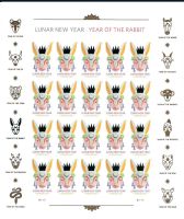 Scott 5744a<br />Forever Chinese New Year: Year of the Rabbit<br />Pane of 20<br /><span class=quot;smallerquot;>(reference or stock image)</span>