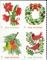 Scott 6033-6036; 6036a (DSB)<br />Forever Holiday Cheer<br />Double-Sided Booklet Block of 4<br /><span class=quot;smallerquot;>(reference or stock image)</span>