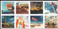 Scott 6074-6081; 6081a<br />Forever Route 66<br />Pane Block of 8 #6074 -6081 (8 Designs)<br /><span class=quot;smallerquot;>(reference or stock image)</span>