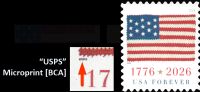 Scott 6107<br />Forever US Flag - 2026 (BCA) (Pane)<br />Pane Single<br /><span class=quot;smallerquot;>(reference or stock image)</span>