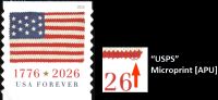 Scott 6108<br />Forever US Flag - 2026 (APU) (Coil 100)<br />Coil Single<br /><span class=quot;smallerquot;>(reference or stock image)</span>