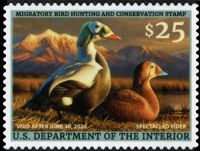 Scott RW92<br />$25.00 Spectacled Eiders - Issued 2025<br />Pane Single<br /><span class=quot;smallerquot;>(reference or stock image)</span>