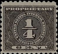 Scott RB33<br />1/4c Numeral - Inscribed quot;Series of 1914quot; - Black<br /><span class=quot;smallerquot;>(reference or stock image)</span>