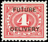 Scott RC3<br />4c Numeral - Red - Overprinted quot;Future Deliveryquot; 8mm Apart<br /><span class=quot;smallerquot;>(reference or stock image)</span>