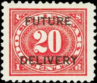 Scott RC5<br />20c Numeral - Red - Overprinted quot;Future Deliveryquot; 8mm Apart<br /><span class=quot;smallerquot;>(reference or stock image)</span>