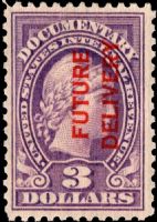 Scott RC12<br />$3.00 Liberty - Violet - Overprinted quot;Future Deliveryquot; 2mm Apart<br /><span class=quot;smallerquot;>(reference or stock image)</span>
