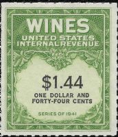 Scott RE147<br />$1.44 Wines - Green - Black Denominations (2 Lines)<br /><span class=quot;smallerquot;>(reference or stock image)</span>