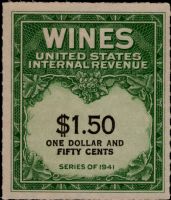 Scott RE148<br />$1.50 Wines - Green - Black Denominations (2 Lines)<br /><span class=quot;smallerquot;>(reference or stock image)</span>