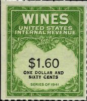 Scott RE149<br />$1.60 Wines - Green - Black Denominations (2 Lines)<br /><span class=quot;smallerquot;>(reference or stock image)</span>