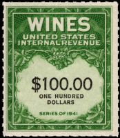 Scott RE164<br />$100.00 Wines - Green - Black Denominations (2 Lines)<br /><span class=quot;smallerquot;>(reference or stock image)</span>