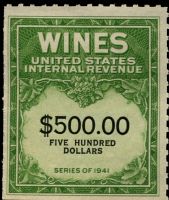 Scott RE166<br />$500.00 Wines - Green - Black Denominations (2 Lines)<br /><span class=quot;smallerquot;>(reference or stock image)</span>