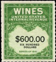 Scott RE167<br />$600.00 Wines - Green - Black Denominations (2 Lines)<br /><span class=quot;smallerquot;>(reference or stock image)</span>