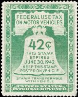 Scott RV5<br />42c Liberty Bell - Light-green - Issue: June 1942<br /><span class=quot;smallerquot;>(reference or stock image)</span>