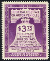 Scott RV33<br />$3.75 Liberty Bell - Violet - Issue: October 1944<br /><span class=quot;smallerquot;>(reference or stock image)</span>