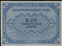 Scott RZ5<br />25c Blue & Black Rectification Stamp<br /><span class=quot;smallerquot;>(reference or stock image)</span>