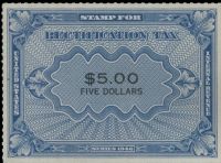 Scott RZ9<br />$5.00 Blue & Black Rectification Stamp<br /><span class=quot;smallerquot;>(reference or stock image)</span>