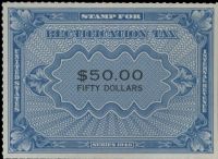 Scott RZ12<br />$50.00 Blue & Black Rectification Stamp<br /><span class=quot;smallerquot;>(reference or stock image)</span>