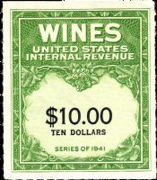 Scott RE180<br />$10.00 Wines - Green - Black Denominations (1 Line)<br /><span class=quot;smallerquot;>(reference or stock image)</span>