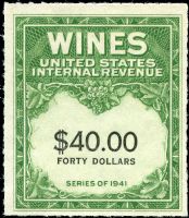 Scott RE182A<br />$40.00 Wines - Green - Black Denominations (1 Line)<br /><span class=quot;smallerquot;>(reference or stock image)</span>